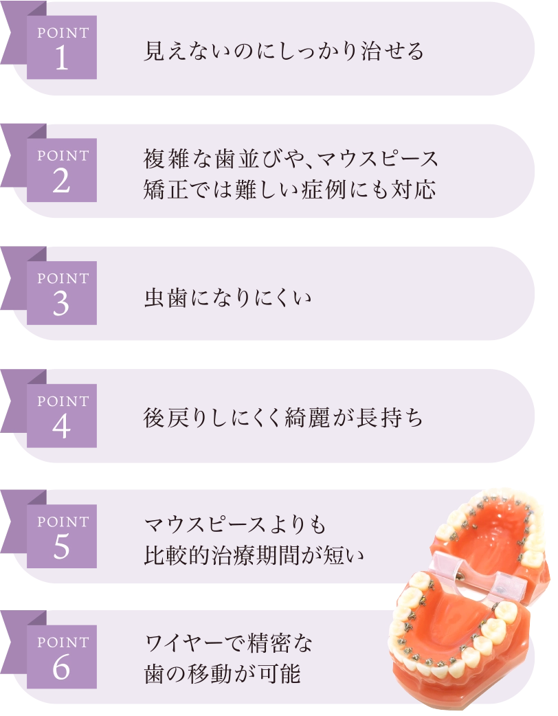裏側矯正6つのメリット